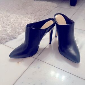 Pure Navy Myriah Black High Heel Mules